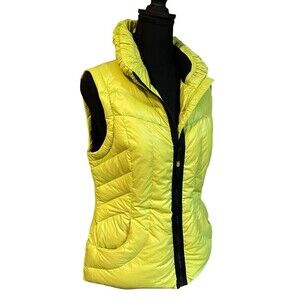 Women's Halifax Lime Green Full Zip Up Down Feather Puffer Vest Size Med Winter